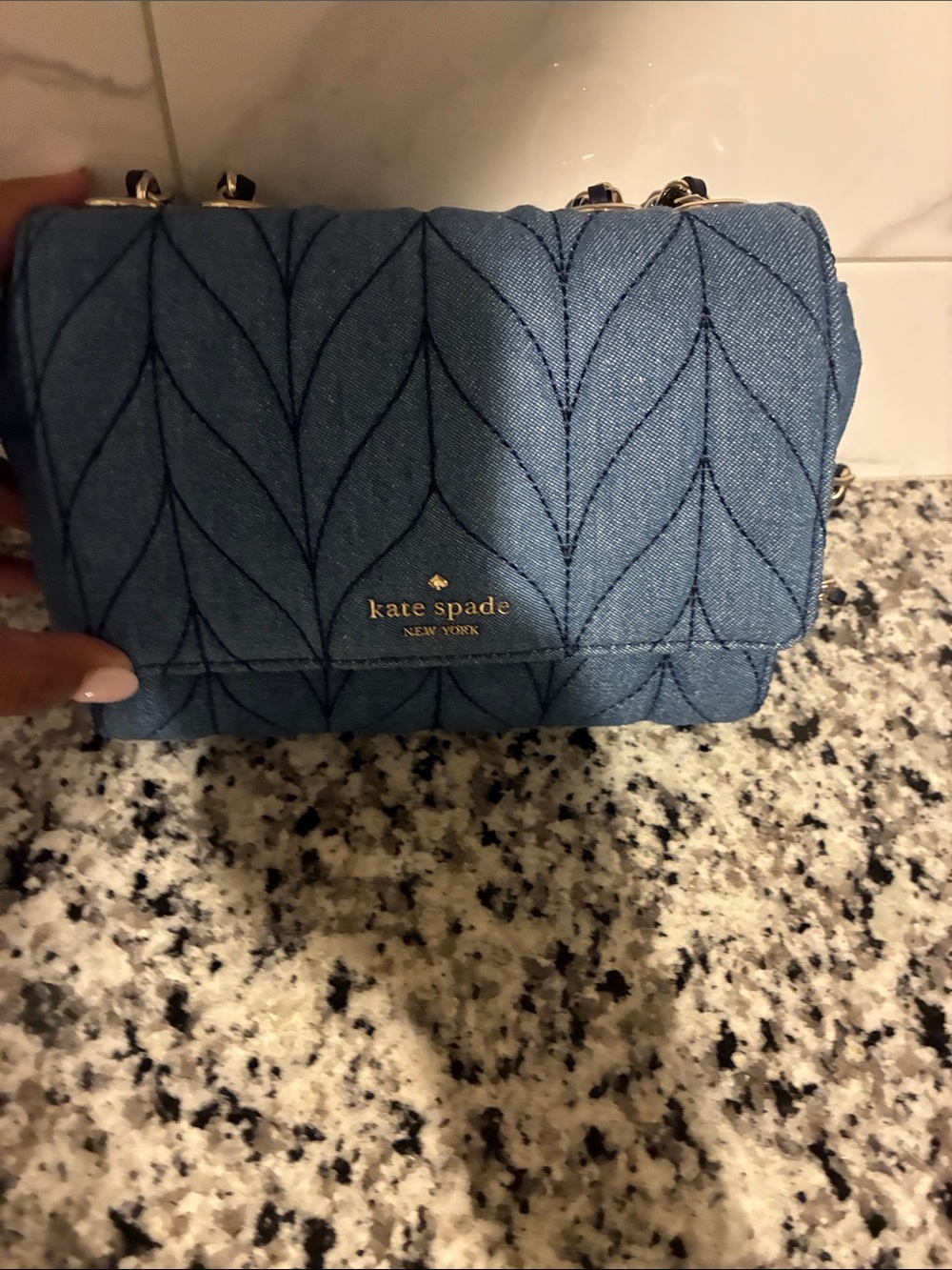 Brand new kate spade Quilted Denim-Style Blue Crossbody Bag